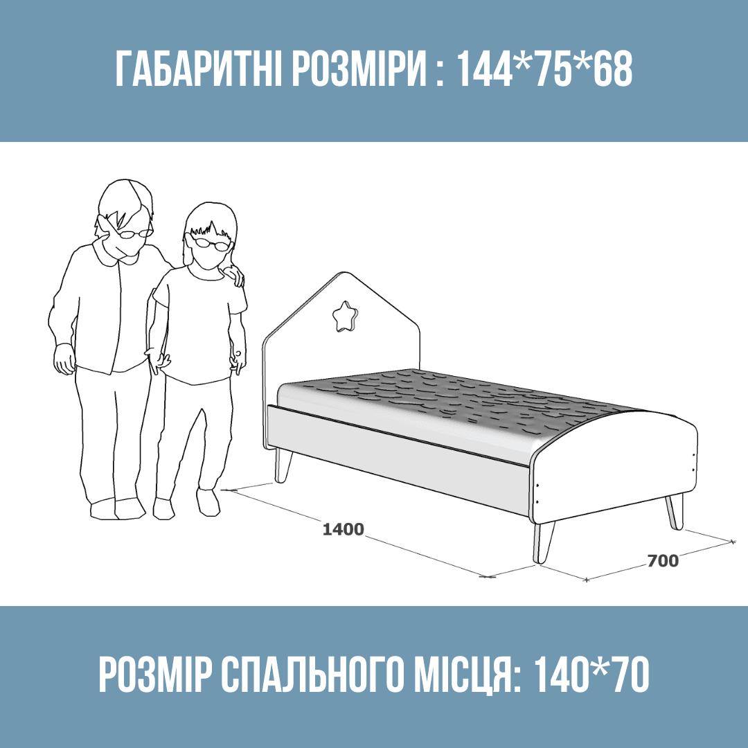 Дитяче ліжко Будиночок 140х70 см для дітей 3-7 років - Зображення 2