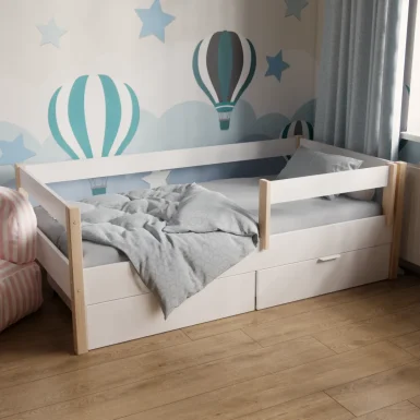 Дитяче ліжко Аврора з бортиками та шухлядами 160х80см